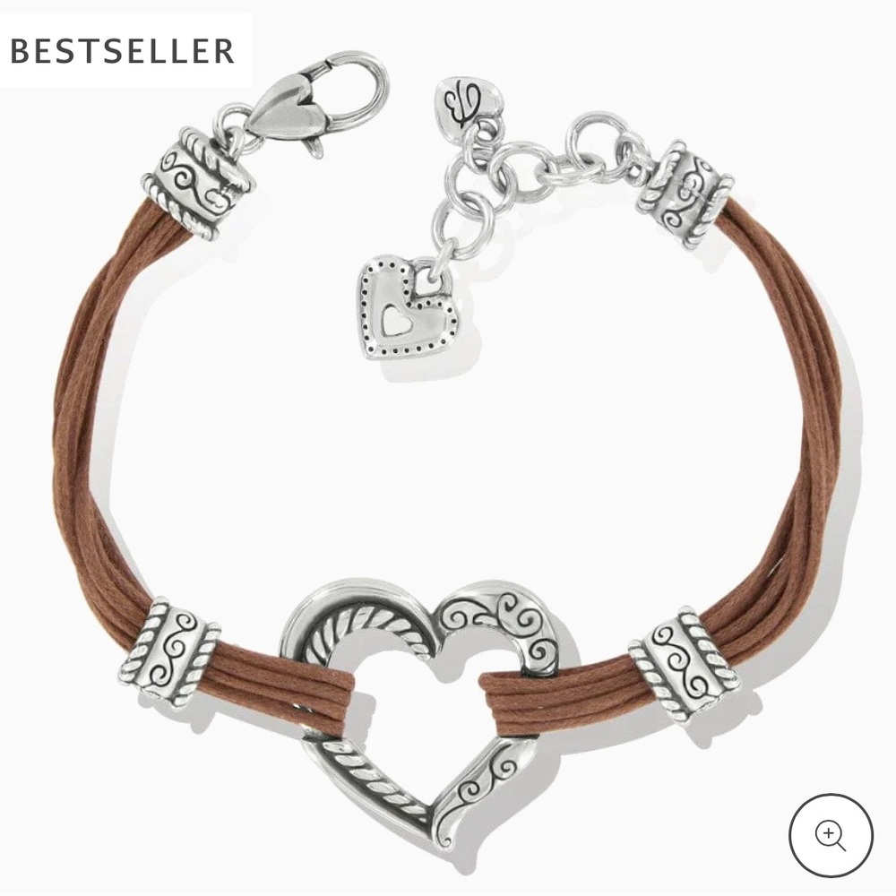 Brighton NWT Heritage Heart brown bracelet J3246A